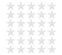 PATIKIL Stern Aufbügeln Patches, 30 Stück Stern Aufnäher Applikationen zum Aufbügeln oder Aufnähen für Kleidung Jacken Hut Rucksack Reparatur Dekorationen, Weiß, 1" x 1"