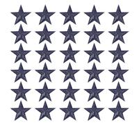 PATIKIL Stoffflicken zum Aufbügeln 2.9x2.9cm Bügelflicken 33 Packung Aufnäher 5 Stern Bestickte Applikationen für Kleidung Jacken Hut Rucksack Reparieren Dekorationen Marineblau Blau