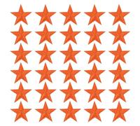 PATIKIL Stoffflicken zum Aufbügeln 2.9x2.9cm Bügelflicken 33 Packung Aufnäher 5 Stern Bestickte Applikationen für Kleidung Jacken Hut Rucksack Reparieren Dekorationen Orange