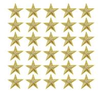 PATIKIL Stoffflicken zum Aufbügeln 2.9x2.9cm Bügelflicken 33 Packung Aufnäher 5 Stern Bestickte Applikationen für Kleidung Jacken Hut Rucksack Reparieren Dekorationen Golden