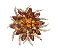 PATIKIL Strass Blumenbroschen, Mode Strass Brosche, Pin Abzeichen kristall Vintage elegante Kno für Damen Kleiderzubehör,Sekt