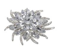 PATIKIL Strass Blumenbroschen, Mode Strass Brosche, Pin Abzeichen kristall Vintage elegante Kno für Damen Kleiderzubehör,Weiß