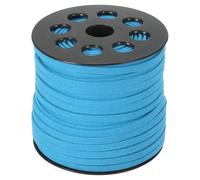 PATIKIL Wildleder-Lederband 5 mm 50 Yard, Kunst-Wildlederband Flaches Lederband auf Rolle für Halskette Armband Schmuckherstellung, Seeblau