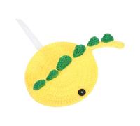 PATKAW Handgefertigter Strickpullover für Schildkröten mit 3D Dinosaurier Design aus Wärmendem Wollgarn in Gelb als Winterbekleidung für Karnevalspartys und Alltagsspaß