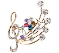 PATKAW Musiknoten Modische Anstecknadel aus Legierung Strass Brosche mit Funkelnden Schmucksteinen für Kleider und Mäntel für Partys und Geschäftliche Anlässe