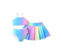 PATPAT Mädchen Bikini Badeanzüge Set, 3-teiliges Tankini-Set mit Top, Shorts Und Baderock Bademode, Kinder Badebekleidung mit Blumenmuster Schwimmanzug, Größe 5-12 Jahre