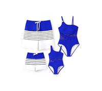 PATPAT Tropical Family Matching Swimwear - Damen Badeanzug Herren Badehose Mädchen Einteiler Badeanzug, Blau, Large