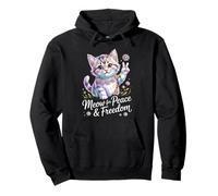 Patriotic Peace Kitty - Meow for Freedom - 1776 USA Spirit Pullover Hoodie