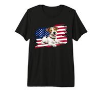 Patriotic USA American Flag 4th of July Jack Russell Terrier Premium T-Shirt