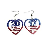 Patriotische Hängeohrringe zum 4. Juli, handgefertigt, Acryl, Glitzer-Ohrringe, US-Stern-Herz-Flagge, Schmuck für Frauen, Freunde, Geschenk zum Unabhängigkeitstag