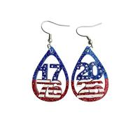 Patriotische Hängeohrringe zum 4. Juli, handgefertigt, Acryl, Glitzer-Ohrringe, US-Stern-Herz-Flagge, Schmuck für Frauen, Freunde, Geschenk zum Unabhängigkeitstag
