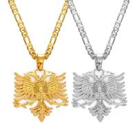 Patriotischer Charm-Schmuck Für Damen Und Herren, Halskette Mit Albanischem Adler-Anhänger Für Herren Und Damen, Gelb/Weiß, Albanischer Schmuck, Ethnischer Kosovo-Hip-Hop-Schmuck Für Mädchen, G