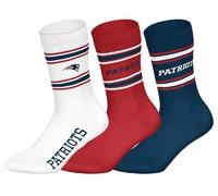 NFL Unisex Socken, 3er Pack - NFL Teams, 3Pack Crew Socks, Football, Logo, Baumwollmischung New England Patriots 39-42