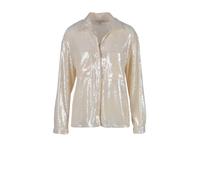 Patrizia Pepe Eleganz Hemd Beige mit Glamour Pailletten - Größe: 40