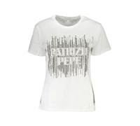 Patrizia Pepe Damen T-Shirt Weiß mit Logo Elegante Optik - Größe: S
