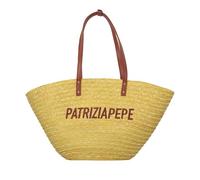 Patrizia Pepe Summer Straw Shopper Tasche 51 cm gelb