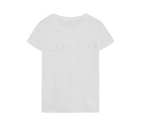 Patrizia Pepe Chic Sparkling Crew Neck Damen Tee, Weiss/opulenter Garten, Groß