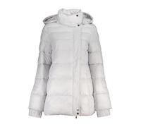Patrizia Pepe Weiße Daunenjacke mit Abnehmbarer Kapuze und G - Größe: 40