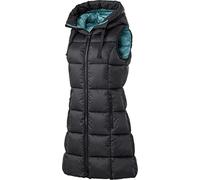 PATSY & LOU Damen Steppweste mit Kapuze, extralange Damenweste mit 2-Wege-Reißverschluss, taillierte Weste für Feminine Silhouette, warm & thermoregulierend, Gr. 36-48