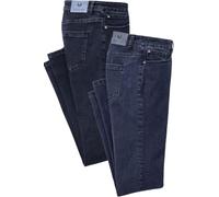 Patsy & Lou Jeans Damen, 2er Pack Damen Jeans mit Stretch, Mid-Waist Jeanshosen mit geradem Beinverlauf, Straight Jeans, Blau, Gr. 19