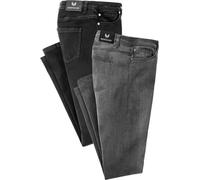 Patsy & Lou Jeans Damen, 2er Pack Damen Jeans mit Stretch, Mid-Waist Jeanshosen mit geradem Beinverlauf, Straight Jeans, Schwarz, Gr. 20