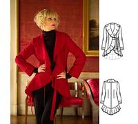 Pattern Company Schnittmuster 05418 Damenmantel, Walkmantel mit Volants Gr. 34-48