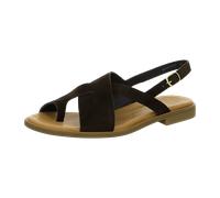 Paul Green 6216-029 Damen Zehentrenner-Sandalen Rauleder in braun - Gr. 38,5