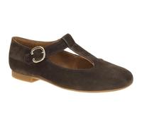 Paul Green Damen Ballerina Mary Jane 1203 T-Steg Leder Braun Größe 38,5