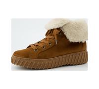 Schnürstiefelette PAUL GREEN "Paul Green Stiefelette Veloursleder", Damen, Gr. 37,5, braun, Veloursleder, Schuhe (19145015-37,5) braun