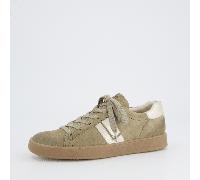 Sneaker PAUL GREEN "Paul Green Sneaker Veloursleder", Damen, Gr. 42, grün (grün, gold), Veloursleder, Schuhe Sneaker (99555438-42) grün, gold