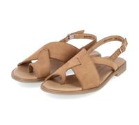 Paul Green 6216-009 Damen Zehentrenner-Sandalen Rauleder in beige - Gr. 38,5