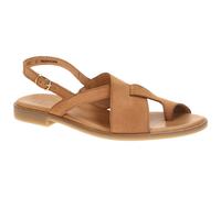 Paul Green Zehentrenner Sandalen hellbraun Kreuz-Riemchen 6216 - Größe 42