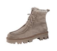 Paul Green Damen Schnürbootie mit Warmfutter, Frauen Schnürstiefeletten,Warm gefüttert,Winterschuhe,Boots,Stiefel,Bootee,Beige (Almond),38.5 EU / 5.5 UK