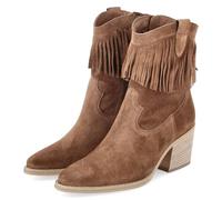 Bikerboots PAUL GREEN "Paul Green Stiefelette Veloursleder", Damen, Gr. 38, braun, Veloursleder, Schuhe Bikerboots (49698048-38) braun