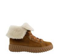 Schnürstiefelette PAUL GREEN "Paul Green Stiefelette Veloursleder", Damen, Gr. 37,5, braun, Veloursleder, Schuhe (19145015-37,5) braun