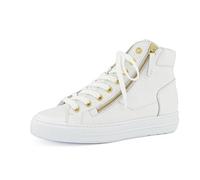 Paul Green Damen, Frauen High-Top Sneaker,Freizeitschuhe,Laufschuhe,schnürschuhe,high top Sneaker,Sneaker-Stiefel,mid Cut,Weiß (White/ORO),40.5 EU / 7 UK