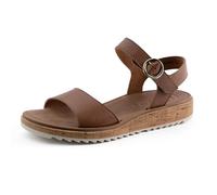 Paul Green Damen, Frauen Sandaletten,flach,Sommerschuhe,Freizeitschuhe,offene Schuhe,Strandschuhe,Sommersandalen,Mittelbraun (JA),38.5 EU / 5.5 UK