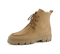 Schnürstiefelette PAUL GREEN "Paul Green Stiefelette Nubukleder", Damen, Gr. 41, beige (tan), Nubukleder, Schuhe Schnürstiefelette (99093261-41) tan