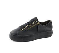Paul Green Damen Pauls, Frauen Low-Top Sneaker,Plateausohle,Halbschuhe,straßenschuhe,Strassenschuhe,Sportschuhe,Schwarz (SCHWARZ/Gold),38.5 EU / 5.5 UK