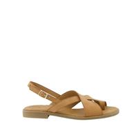 Paul Green Zehentrenner Sandalen hellbraun Kreuz-Riemchen 6216 - Größe 39