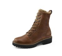Paul Green Damen Schnürbootie mit Warmfutter, Frauen Schnürstiefeletten,Warm gefüttert,schnürboots,Winterschuhe,Mittelbraun (Cognac),37 EU / 4 UK