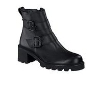 Paul Green Damen Stiefeletten Schuhe Stiefelette Glattleder Elegant Freizeit Uni schwarz schnallen Profil-Sohle reißverschluss