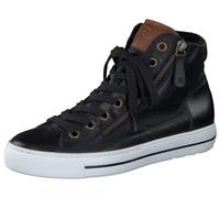 Paul Green Damen SUPER Soft Hightop-Pauls | Frauen High-Top Sneaker | schnürer | schnürstiefeletten | mid Cut | Halbschuhe | Schwarz (Black/Cognac) | 39 EU / 6 UK