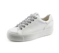 Paul Green Damen SUPER Soft Pauls, Frauen Low-Top Sneaker,schnürschuhe,schnürer,Plateausohle,Halbschuhe,straßenschuhe,Weiß (White/Silver),40 EU / 6.5 UK