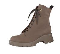 Schnürboots PAUL GREEN Gr. 41, grau (taupe) Damen Schuhe Reißverschlussstiefeletten mit glitzernden Schnürbändern (40104807-41)