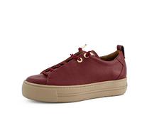 Paul Green Low-Top Sneaker Damen - Eva-Sohle, Elastische Schnürsenkel, Softes Leder Komfort - Büro & Freizeit Damenschuhe - Rot 43x