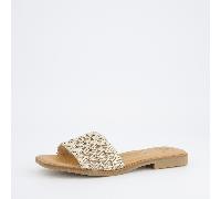 Paul Green Pantolette grau gold metallic Wellenmuster 6139 für Damen, gold, Größe 37 EU / 4 UK