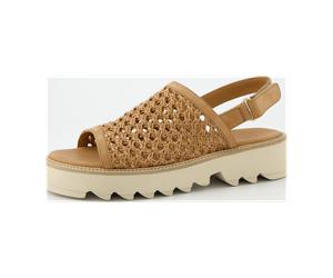 Paul Green Plateau Sandalen braun geflochten 6209 für Damen, braun, Größe 36 EU / 3,5 UK