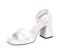 Paul Green Plateau Sandalette weiß Kunstlack 6027 für Damen, weiß, Größe 37 ½ EU / 4,5 UK