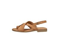 Paul Green Sandalette Damen 6216-009 Nubukleder Zehentrenner Kreuz-Riemchen Hellbraun Gr. 37